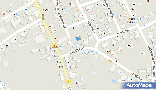 Kalisz, Króla Bolesława Chrobrego, 4, mapa Kalisza