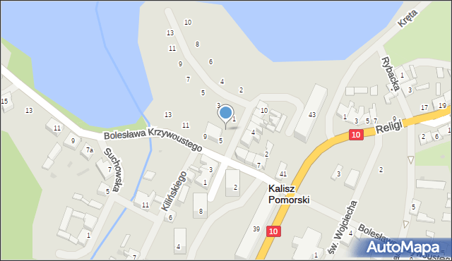 Kalisz Pomorski, Króla Bolesława Chrobrego, 7, mapa Kalisz Pomorski