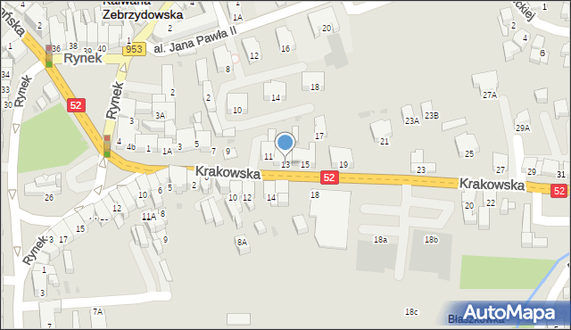 Kalwaria Zebrzydowska, Krakowska, 13, mapa Kalwaria Zebrzydowska