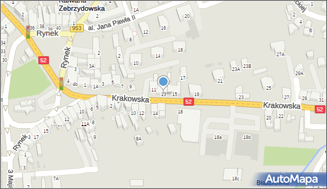 Kalwaria Zebrzydowska, Krakowska, 13, mapa Kalwaria Zebrzydowska