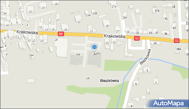 Kalwaria Zebrzydowska, Krakowska, 18b, mapa Kalwaria Zebrzydowska