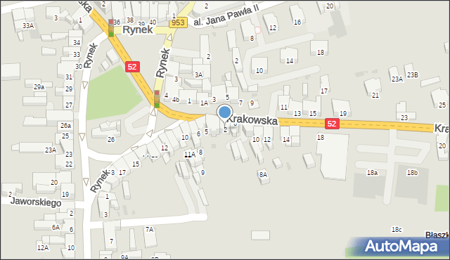 Kalwaria Zebrzydowska, Krakowska, 2, mapa Kalwaria Zebrzydowska