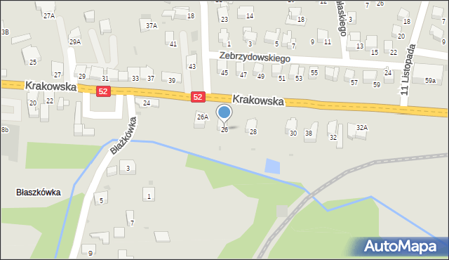 Kalwaria Zebrzydowska, Krakowska, 26, mapa Kalwaria Zebrzydowska