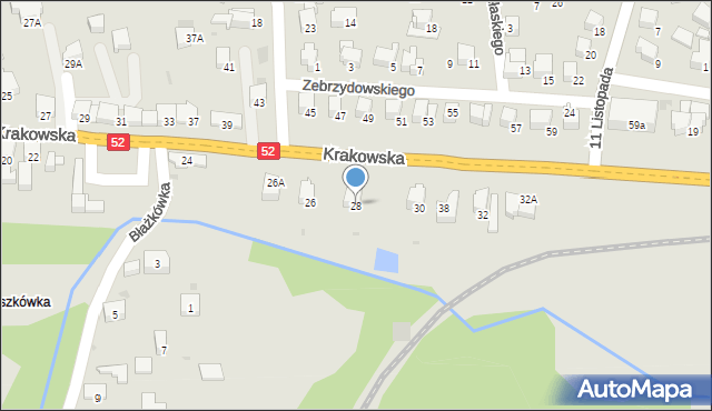 Kalwaria Zebrzydowska, Krakowska, 28, mapa Kalwaria Zebrzydowska