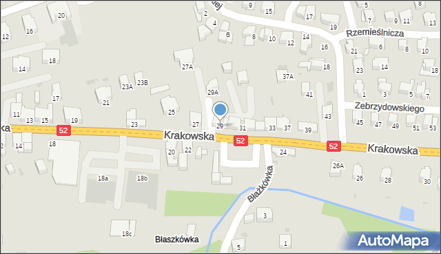 Kalwaria Zebrzydowska, Krakowska, 29, mapa Kalwaria Zebrzydowska