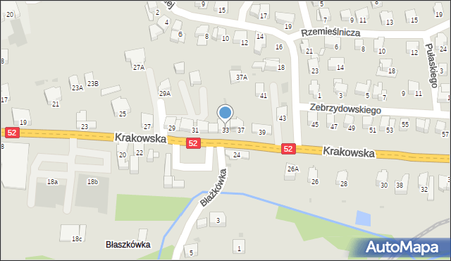 Kalwaria Zebrzydowska, Krakowska, 33, mapa Kalwaria Zebrzydowska