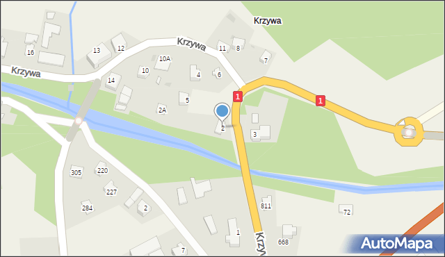 Kamesznica, Krzywa, 2, mapa Kamesznica