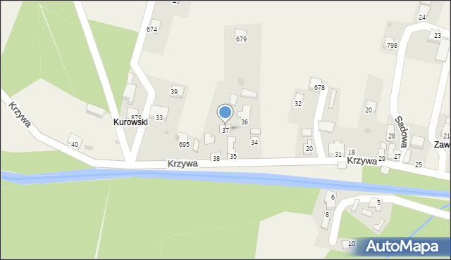 Kamesznica, Krzywa, 37, mapa Kamesznica