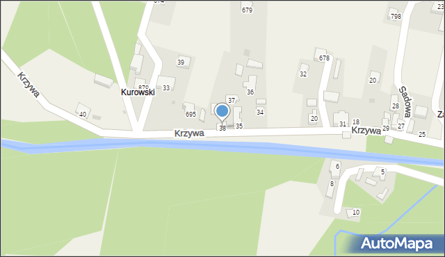 Kamesznica, Krzywa, 38, mapa Kamesznica