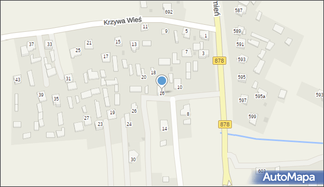 Kamień, Krakowska, 16, mapa Kamień