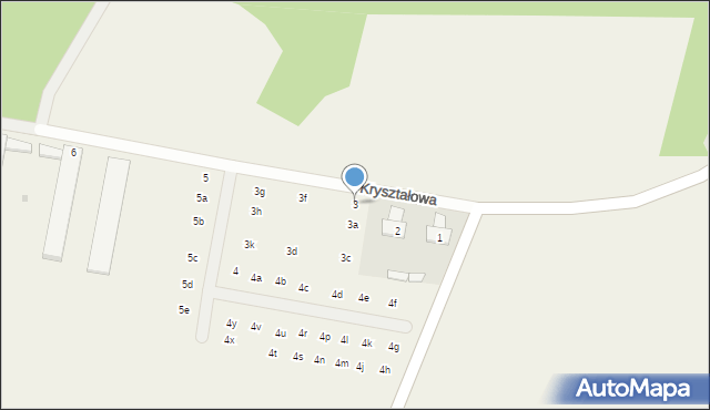 Kamień, Kryształowa, 3, mapa Kamień