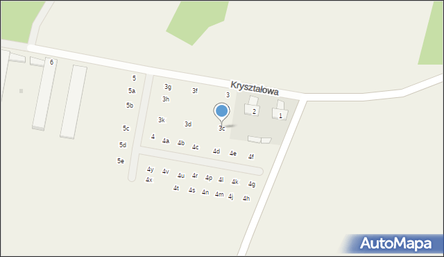 Kamień, Kryształowa, 3c, mapa Kamień