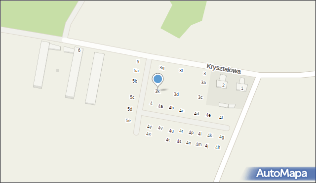 Kamień, Kryształowa, 3k, mapa Kamień