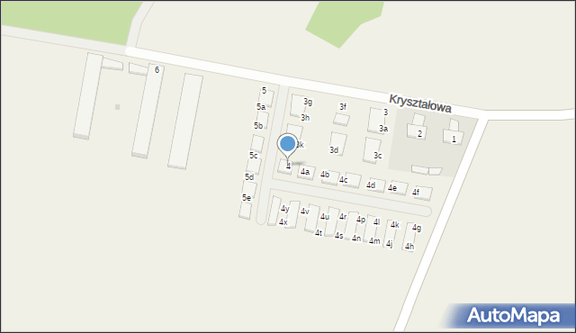 Kamień, Kryształowa, 4, mapa Kamień