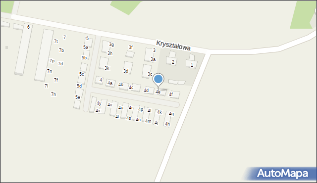 Kamień, Kryształowa, 4e, mapa Kamień