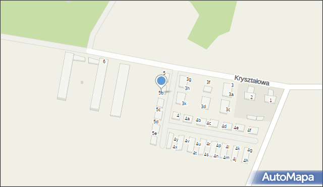 Kamień, Kryształowa, 5b, mapa Kamień