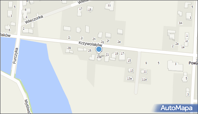 Kaniów, Krzywolaków, 23a, mapa Kaniów