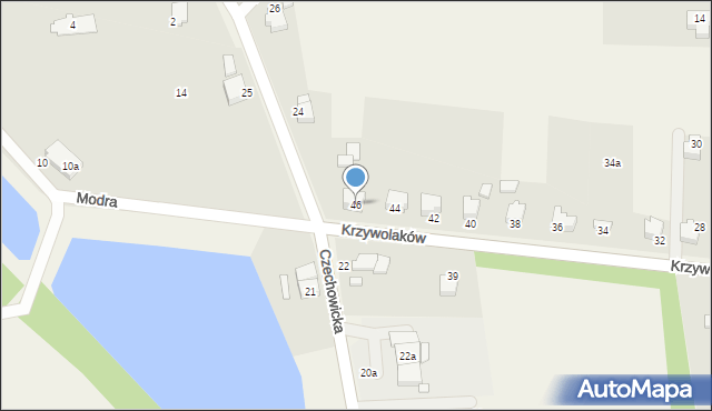 Kaniów, Krzywolaków, 46, mapa Kaniów