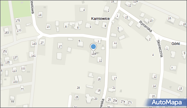 Karniowice, Krakowska, 12A, mapa Karniowice