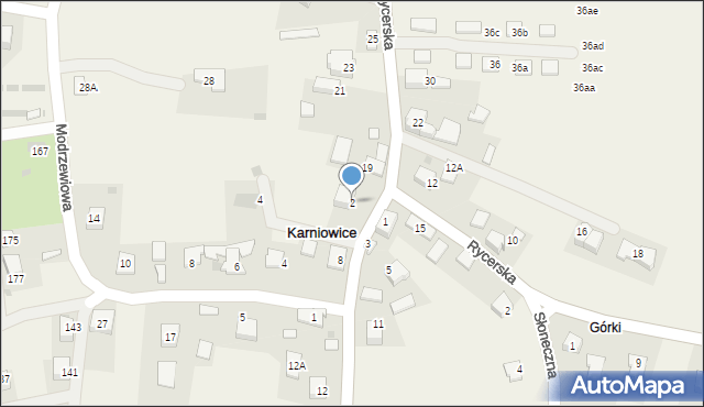 Karniowice, Krakowska, 2, mapa Karniowice