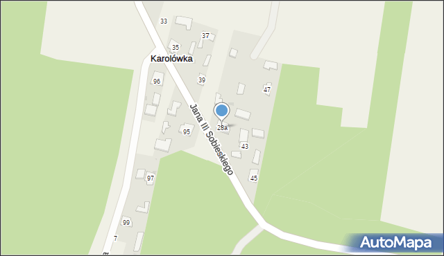 Karolówka, Króla Jana III Sobieskiego, 28a, mapa Karolówka