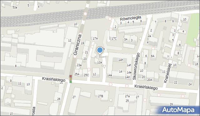 Katowice, Krasińskiego Zygmunta, 12b, mapa Katowic