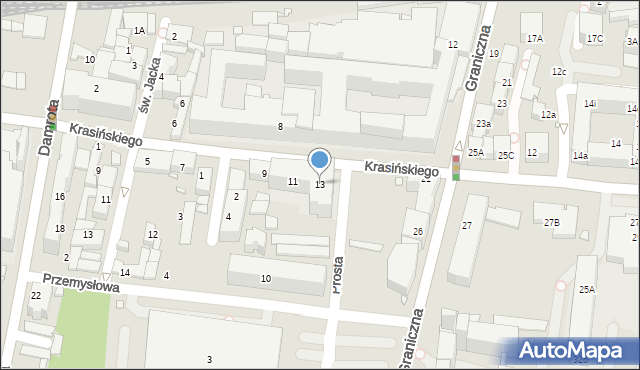 Katowice, Krasińskiego Zygmunta, 13, mapa Katowic