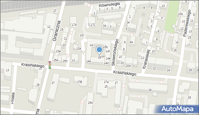 Katowice, Krasińskiego Zygmunta, 14, mapa Katowic