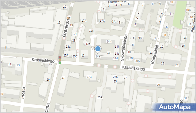 Katowice, Krasińskiego Zygmunta, 14a, mapa Katowic