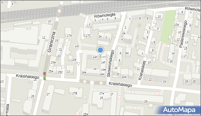 Katowice, Krasińskiego Zygmunta, 14g, mapa Katowic