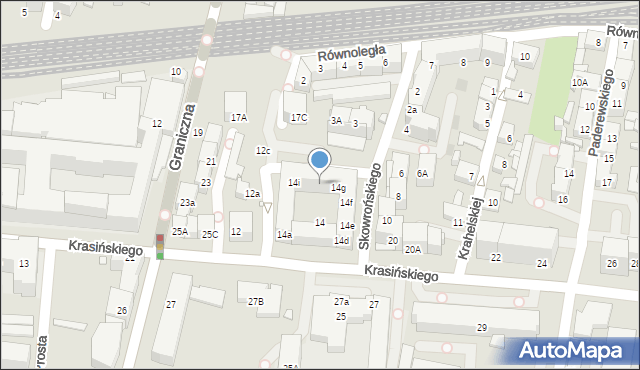 Katowice, Krasińskiego Zygmunta, 14h, mapa Katowic