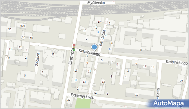 Katowice, Krasińskiego Zygmunta, 23, mapa Katowic