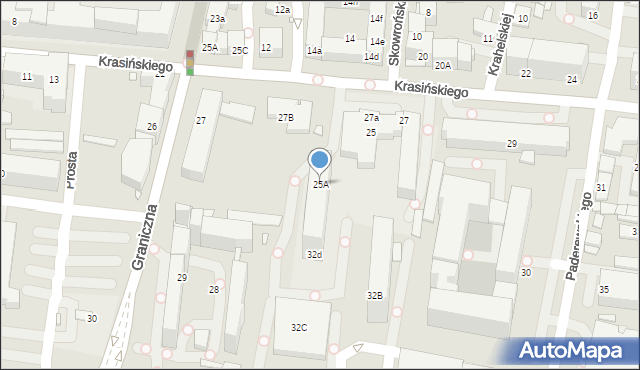 Katowice, Krasińskiego Zygmunta, 25A, mapa Katowic