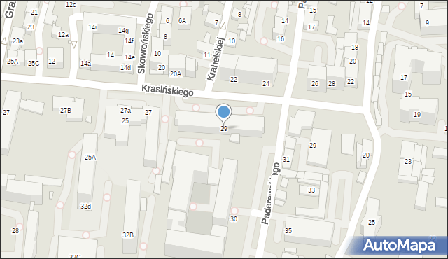 Katowice, Krasińskiego Zygmunta, 29, mapa Katowic