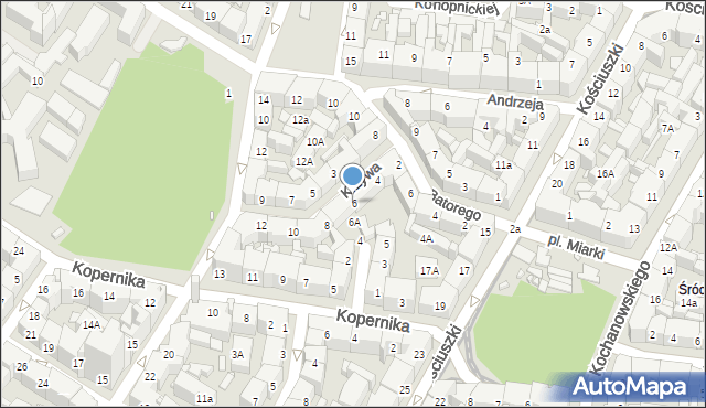 Katowice, Krzywa, 6, mapa Katowic