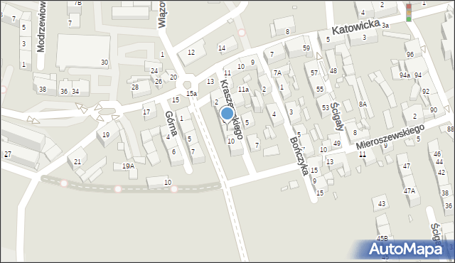 Katowice, Kraszewskiego Józefa Ignacego, 8, mapa Katowic