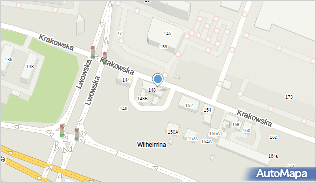 Katowice, Krakowska, 148A, mapa Katowic