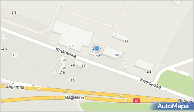 Katowice, Krakowska, 179a, mapa Katowic