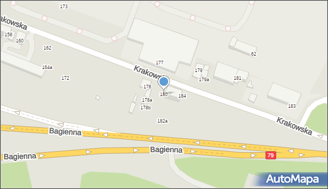 Katowice, Krakowska, 180, mapa Katowic