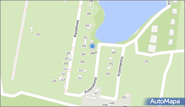 Katowice, Krzemienna, 406, mapa Katowic