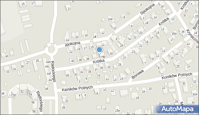Katowice, Krótka, 34, mapa Katowic
