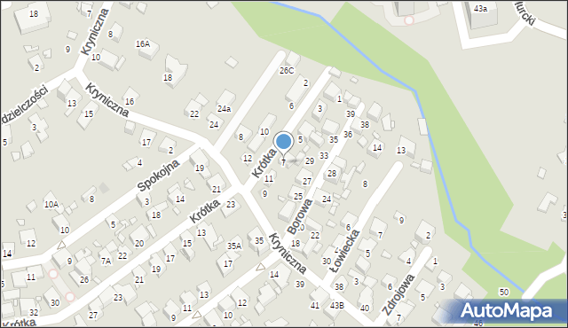 Katowice, Krótka, 7, mapa Katowic