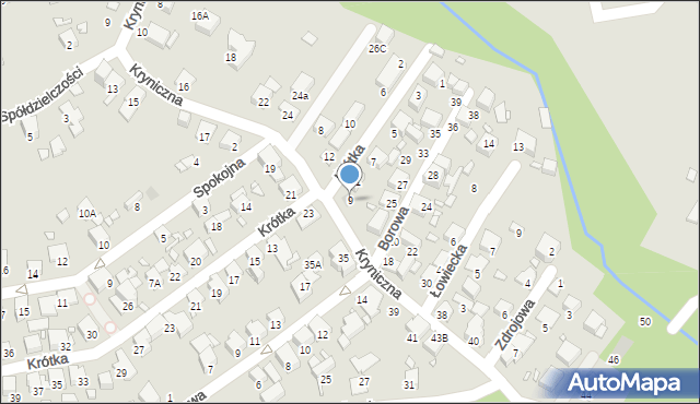 Katowice, Krótka, 9, mapa Katowic