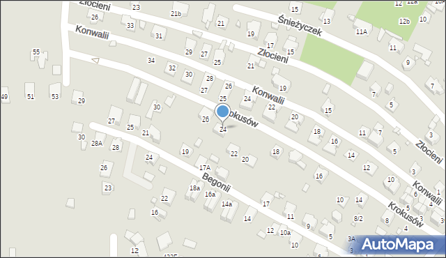 Katowice, Krokusów, 24, mapa Katowic