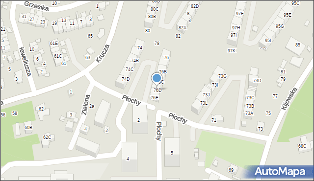 Katowice, Krucza, 76D, mapa Katowic