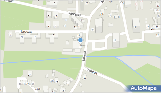 Katowice, Krucza, 17, mapa Katowic