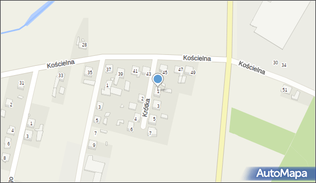 Kąty Opolskie, Krótka, 1, mapa Kąty Opolskie