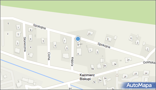 Kazimierz Biskupi, Krótka, 8, mapa Kazimierz Biskupi