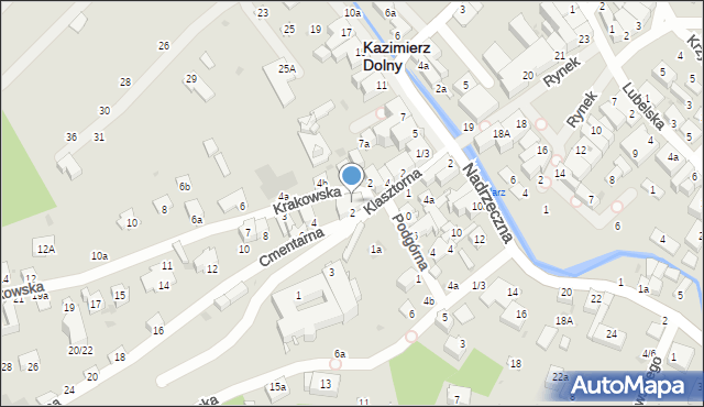 Kazimierz Dolny, Krakowska, 1, mapa Kazimierz Dolny