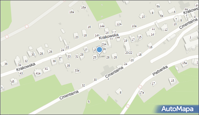 Kazimierz Dolny, Krakowska, 25b, mapa Kazimierz Dolny